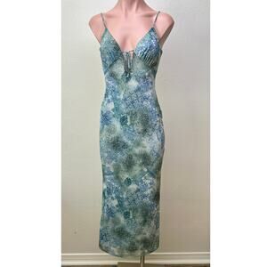 RESA Suki Dress Siren Blue Green Maxi Slip XS